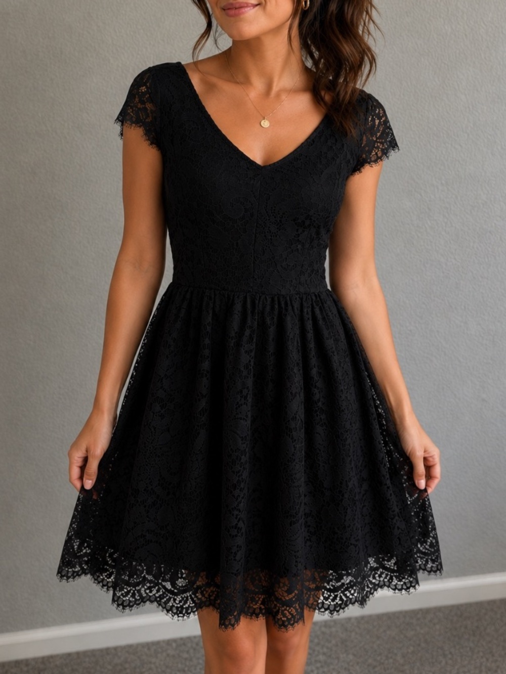 Black Lace Dress By Xhilaration Size Large